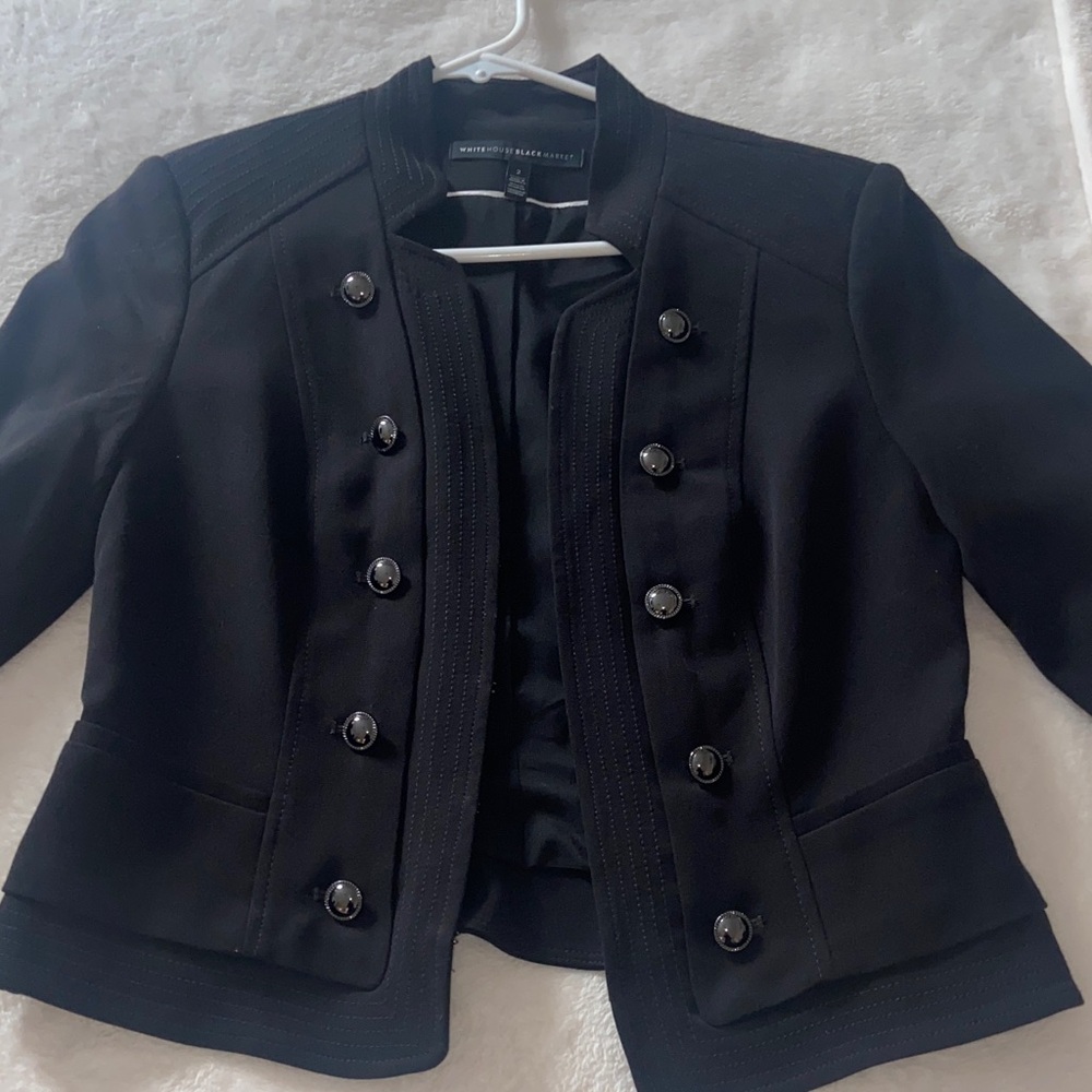 Ann Taylor Black Double-Breasted Blazer